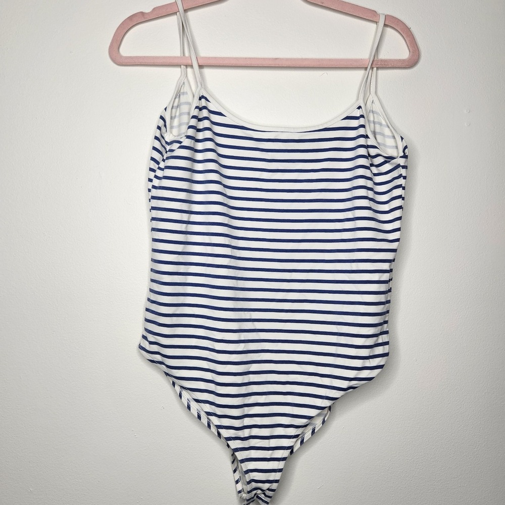 Zara Woman Basic Collection Striped Bodysuit Sleeveless‎ L Casual Nautical